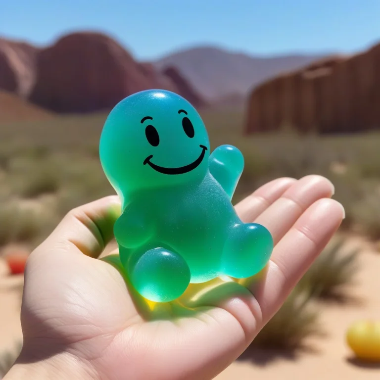 A Gummy Desert With Gummy Cacti, Delightfully Chewy And Tran...