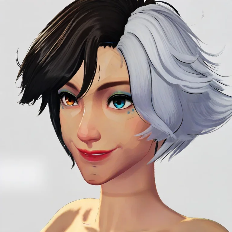 Lunarivals, Game Accurate, Asymmetrical Hair, Short Hair, Tw...
