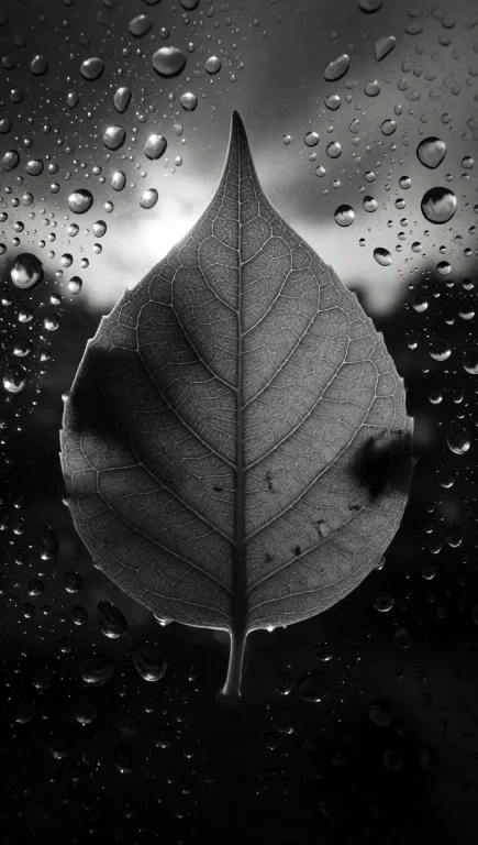 A Single Teardrop-shaped Leaf With A Sharply Defined Central...