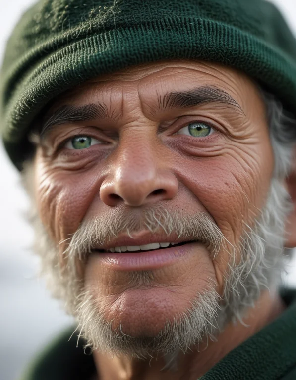 A Raw, Emotionally Evocative Close-up Portrait Of An Elderly...