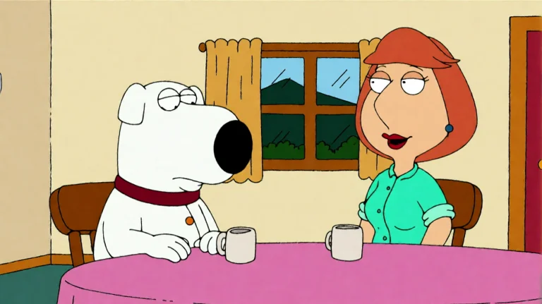Fmlygyssn01, A White Dog With A Red Collar Sits At A Pink Ta...