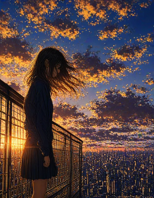 A Breathtaking Cinematic Anime Illustration Of A High School...