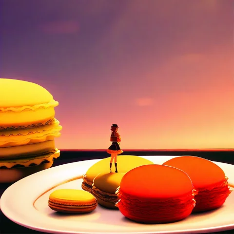 A Plate Of Macarons Arranged By Color, Stylized 3d Render, P... — Stable Diffusion AI Prompt: a plate of macarons arranged by color, stylized 3d render, photogrammetry detail...