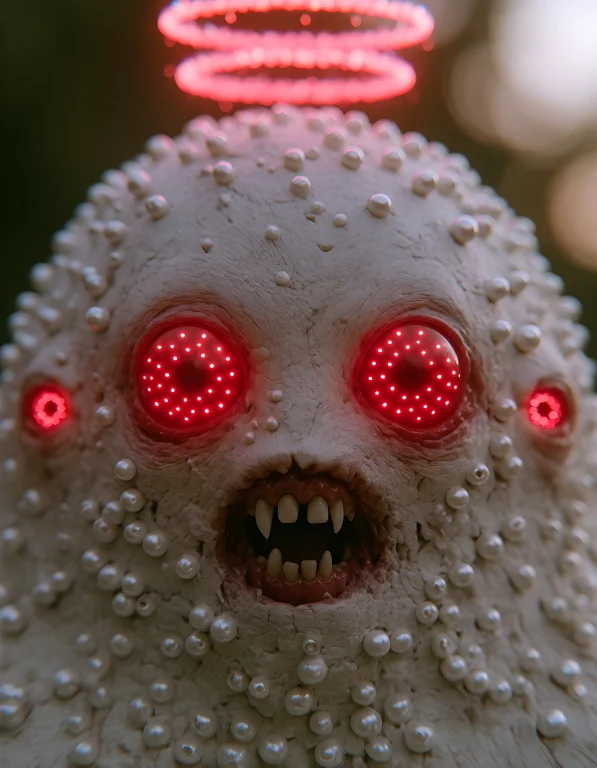 Dcsc1f1, A Surreal, Close-up Portrait Of A Grotesque Yet Ang...