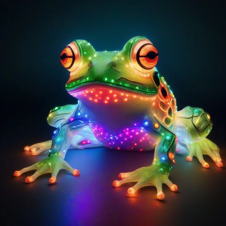 Frog, Glowing Eyes, Looking At Viewer, Score10, Wrapped In L...