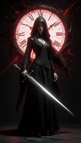 A Tall, Slender Woman With A Narrow Waist And Long, Straight... — Stable Diffusion AI Prompt: A tall, slender woman with a narrow waist and long, straight black hair flowing...