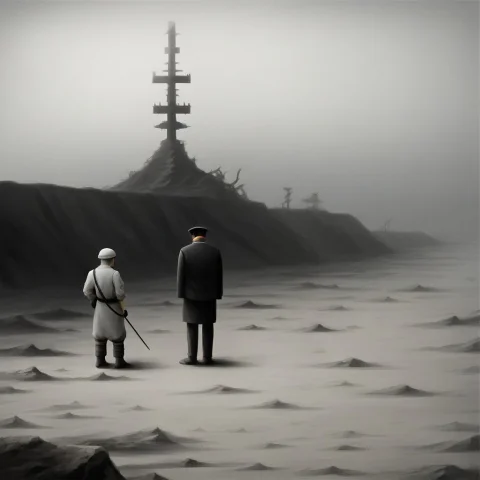 Illustrate For Me An Apocalyptic Landscape Full Of Hatred, A... — Stable Diffusion AI Prompt: Illustrate for me an apocalyptic landscape full of hatred, anger, and bad omens,...