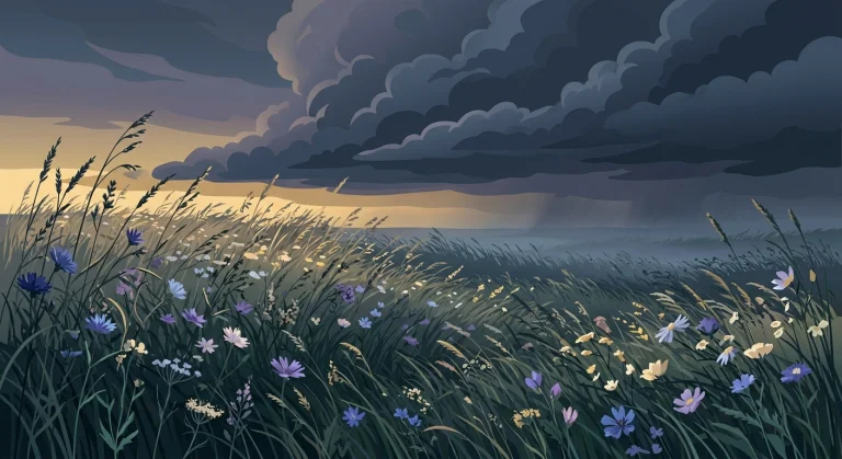 A Vast Open Summer Meadow Moments Before A Powerful Thunders...