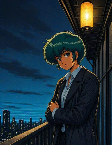 A 1980s City Pop Style Anime Illustration Painted With An Ai... — SDXL AI Prompt: A 1980s city pop style anime illustration painted with an airbrush effect. A wom...