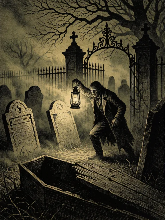 A Hollow-eyed Grave Robber Creeping Through A Fog-choked Lon...