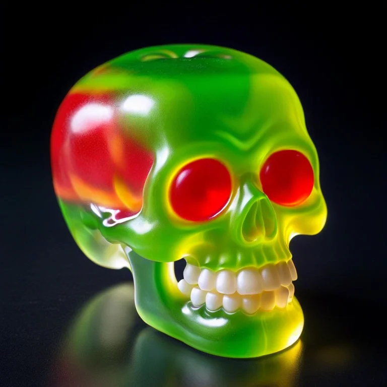 A Stylized Human Skull Made Of Gummy Candy, Gummymorph, Tran...