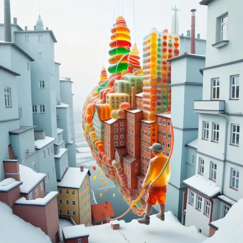 Gummymorph, Matthias Jungs Suspended Collage Architecture. H... — SDXL AI Prompt: gummymorph, Matthias Jung’s suspended collage architecture. Helping creators of...