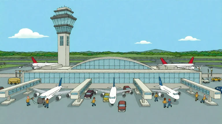 Fmlygyssn05, A Bustling Airport Terminal With A Prominent Co...