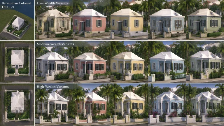 Bermudian Colonial Simcity 4 Sc4 Building And Lot In Many Lo...