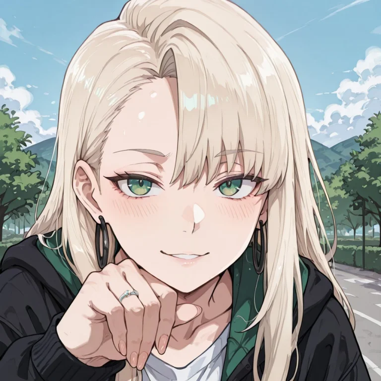 Harmald2sl, 1girl , Platinum-blonde Hair, Long Hair, Asymmet...