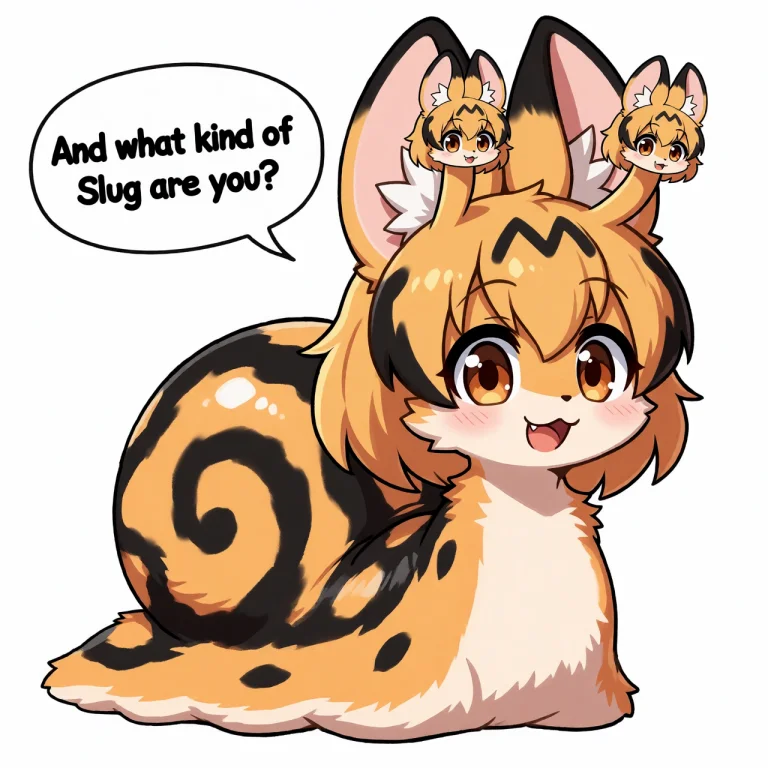 Chibi Slugval Serval From Kemono Friends But She Is A Slug -...