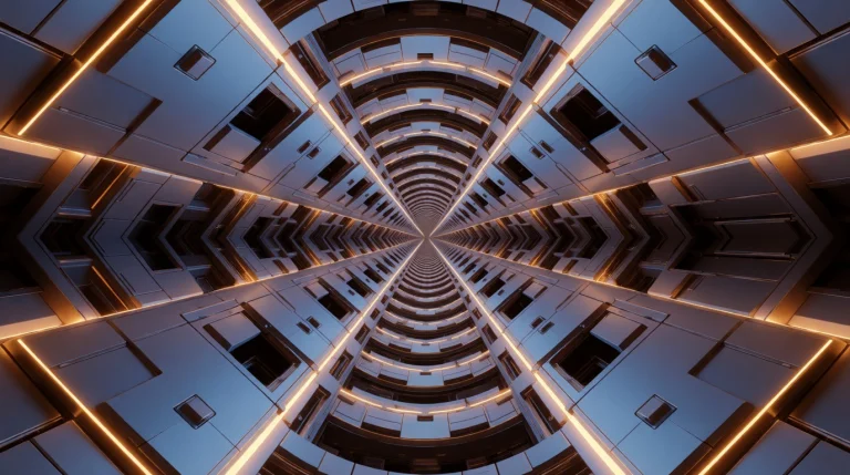A Complex, Highly Symmetrical Abstract Digital Art Compositi...