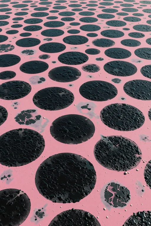A Field Of Dark, Textured Circles Sits Upon A Background Tha...