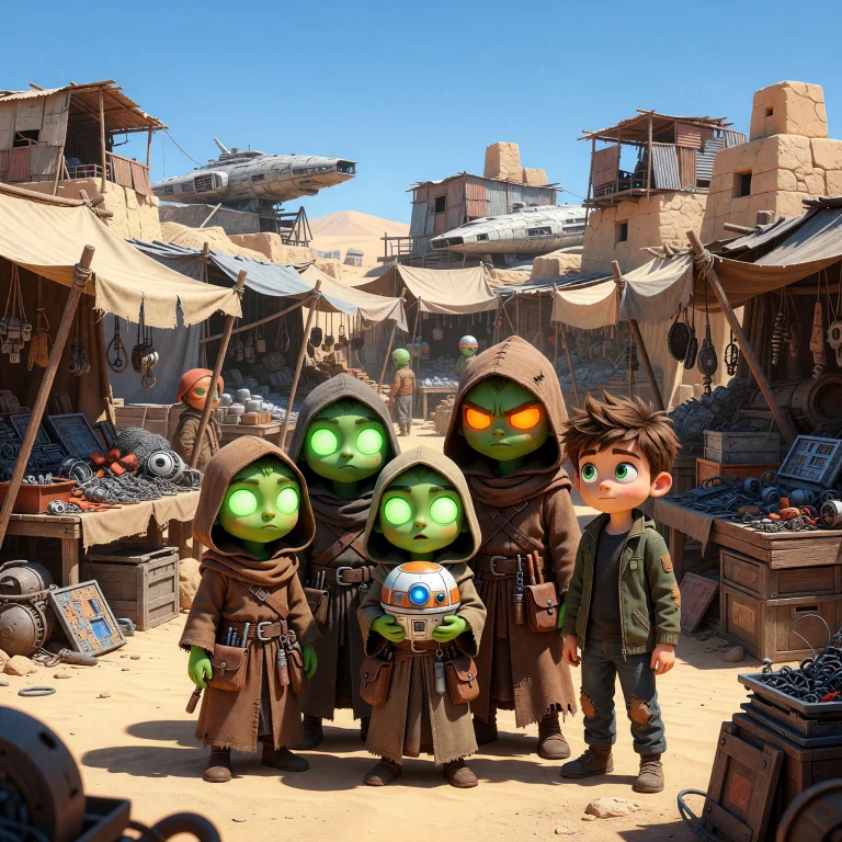A Group Of Five Stylized, Cartoonish Characters Stand In A D...