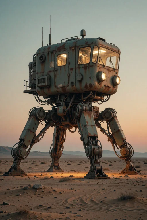 A Colossal, Bipedal Walker With A Boxy Cabin And Six Mechani...