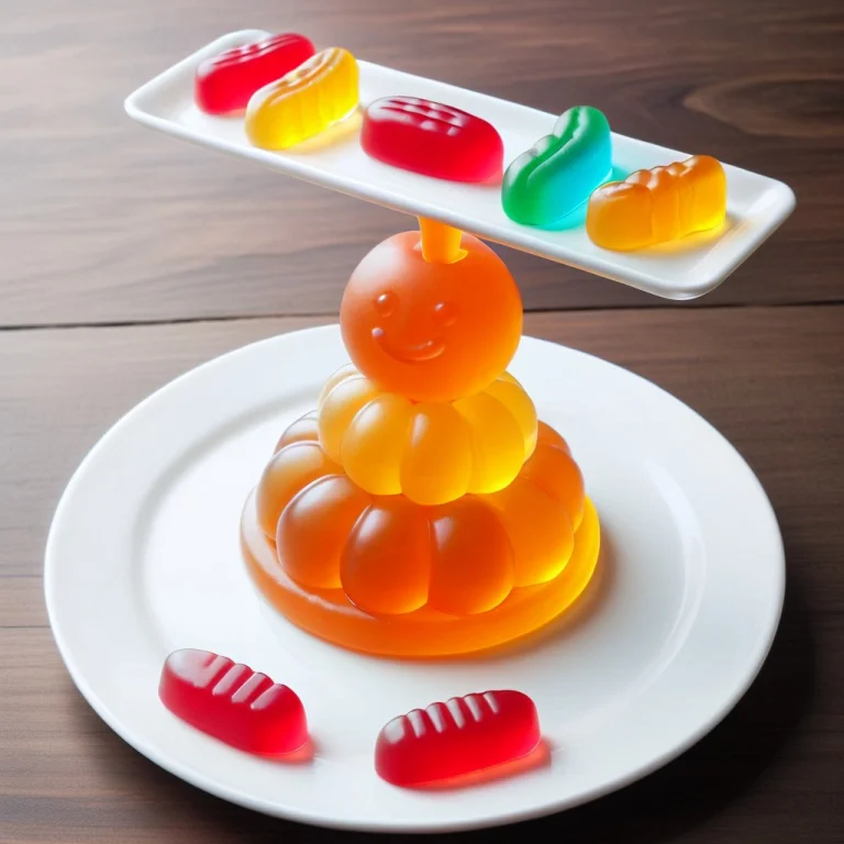 A Balanced Dinner On Plate, Gummymorph