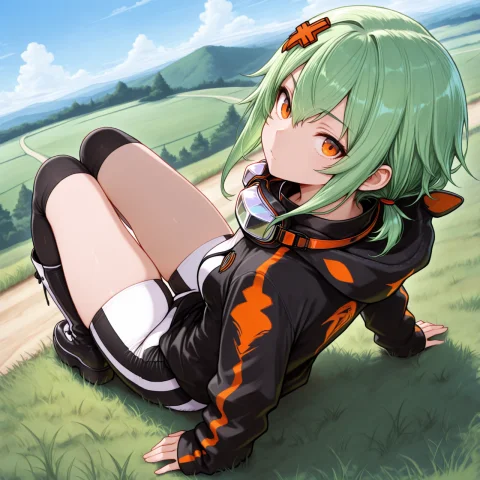 Masterpiece, Solo, 1girl, Lorashinomiya-rina-ani1 Shinomri4n... — Stable Diffusion AI Prompt: masterpiece, solo, 1girl, shinomri4ni, green hair, orange eyes, short hair, hai...