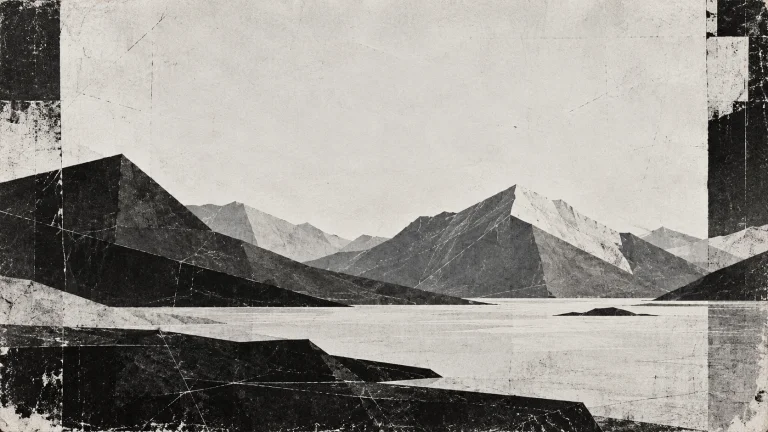 Un Paysage De Montagnes, Ciel Dgag. Format 169. Style Parchm...