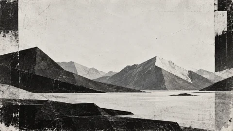 Un Paysage De Montagnes, Ciel Dgag. Format 169. Style Parchm... — Stable Diffusion AI Prompt: Un paysage de montagnes, ciel dégagé. Format 16:9. Style Parchment Grid