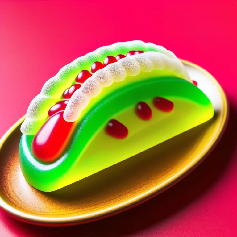 A Delicious Taco Resting On A Gummy Plate, Gummymorph, Shell...