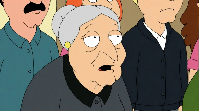 Fmlygyssn03, An Elderly Woman With Gray Hair In A Bun, Weari...