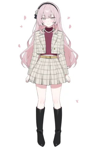 1girl, Solo, Full Body, White Background, Izumi Houka, Pink... — Stable Diffusion AI Prompt: 1girl, solo, full body, white background, izumi houka, pink hair, grey eyes, lon...