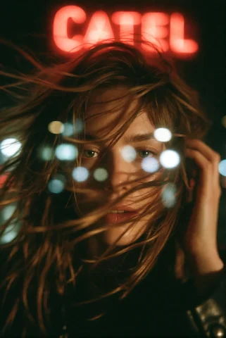Cinemshot, A Close Up Portrait Of A Womans Face Seen Through... — Stable Diffusion AI Prompt: cinem@shot, a close up portrait of a woman's face seen through a reflective glas...