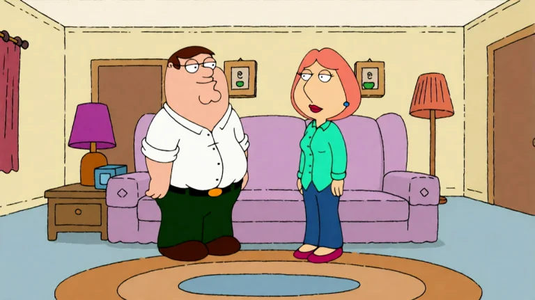 Fmlygyssn02, A Man And A Woman Stand Frozen In A Living Room...