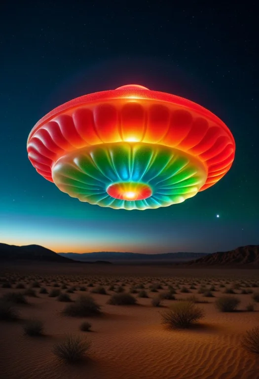 Gummymorph, A Flying Saucer Made Of Translucent Gummy Candy,...
