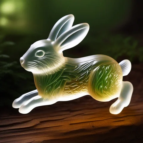 Bunny, Rabbit, Forest, Running, Profile, From Side, Shiny, G... — SDXL AI Prompt: Bunny, rabbit, forest, running, profile, from side, shiny, gummymorph