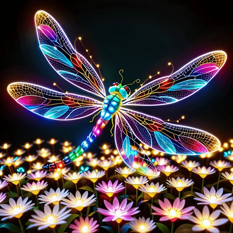 Led, Colorful Led Lights Dragonfly