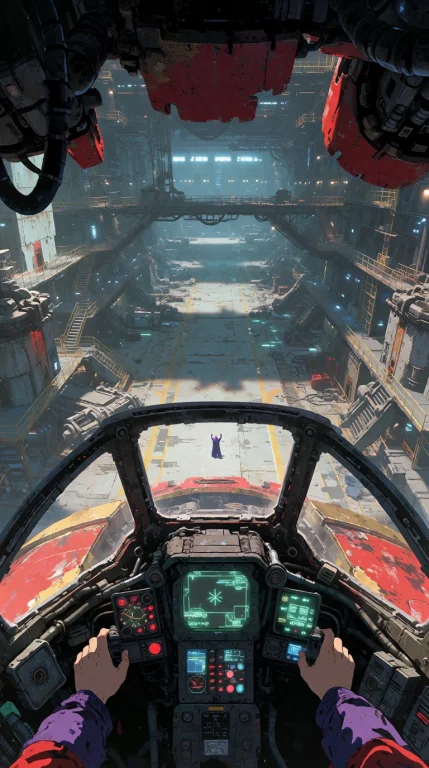 Point Of View From Inside A Colossal Wrecked War Machine Coc...