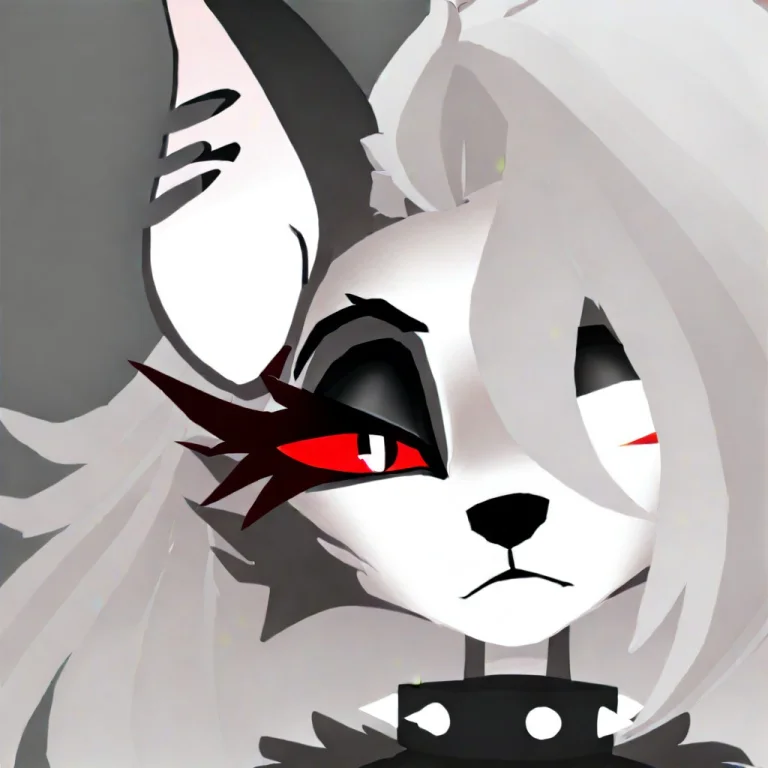 Loonaghoulette, 1girl, Anthro, Wolf Girl, Grey Fur, White Fu...