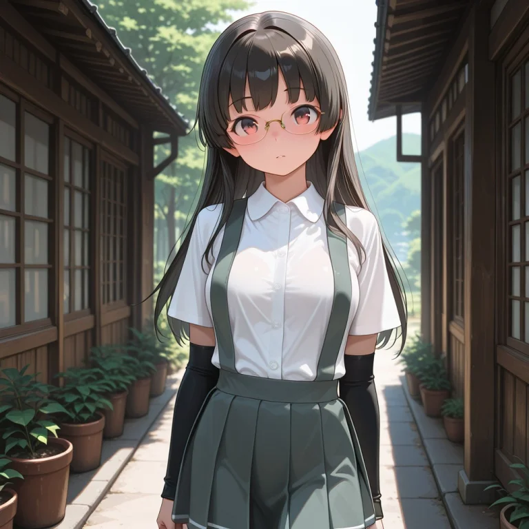 Partiallyopaqueglasses,asashio-class Uniform,suspender Skirt...