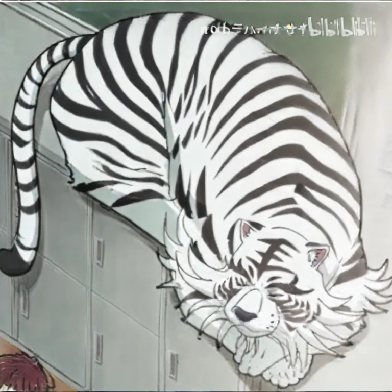 White Fur, Black Stripes, Feral, Eyes Closed, Tiger, Worst Q...