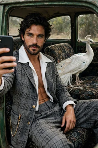 Menswear Promoting Photoshoot. A Brazilian Man Rugged, Mascu... — Stable Diffusion AI Prompt: Menswear promoting photoshoot. A Brazilian man rugged, masculine appearance appe...