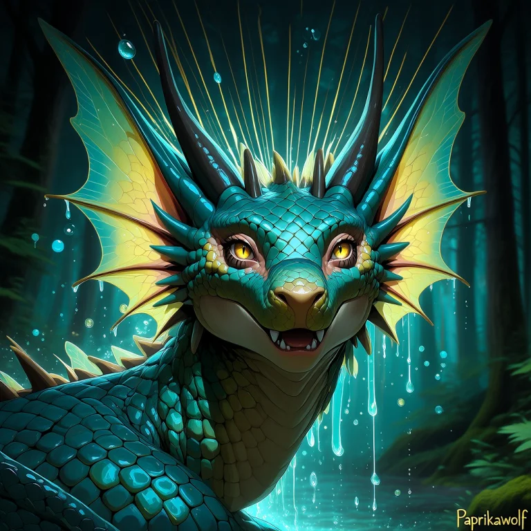 Digital Artwork Of A Dragon-like Creature With An Intricate,...