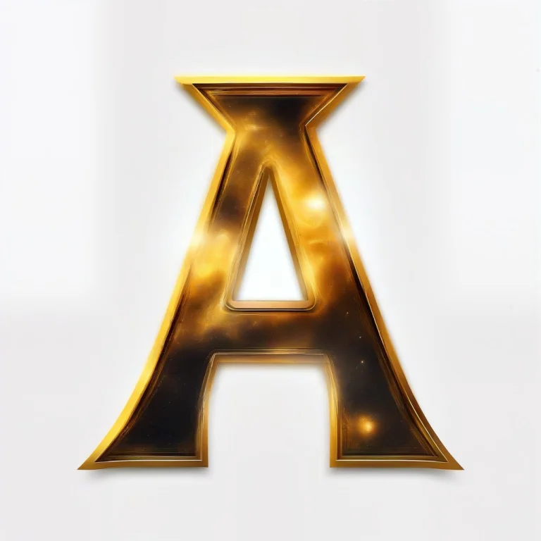 Written Letter A With Cosmic Futuristic Golden Font With Bla...