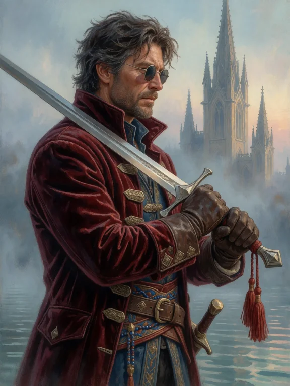 A Rugged, Middle-aged Man With Dark, Tousled Hair And Round-...