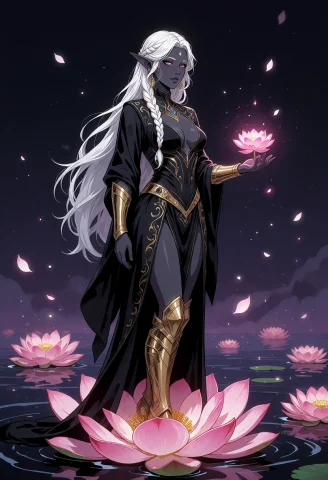 The Image Presents A High-fantasy Illustration Characterized... — Stable Diffusion AI Prompt: The image presents a high-fantasy illustration characterized by clean, sharp vec...