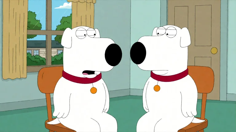 Fmlygyssn08, A White, Cartoonish Dog With A Red Collar Sits...