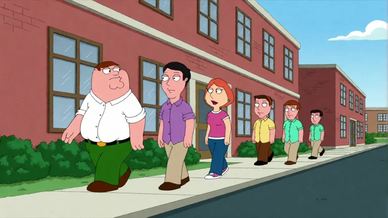 Fmlygyssn18, A Group Of People Walks Along A Sidewalk In Fro...
