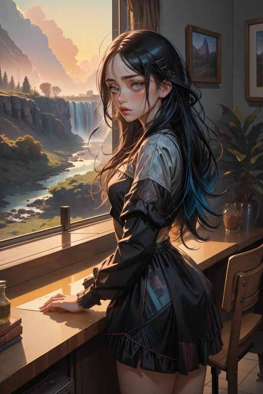 1girl, Lorarandompunk0.9 Randompunk, By Jeremy Lipking, Carl...
