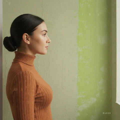Tasteful Editorial Portrait Photograph Of A Woman In Strict... — Stable Diffusion AI Prompt: Tasteful editorial portrait photograph of a woman in strict profile placed at th...