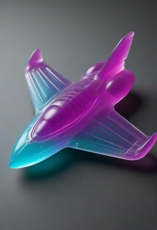 Spaceship Rendered Entirely As A Solid Gummy Candy Model, Gl...